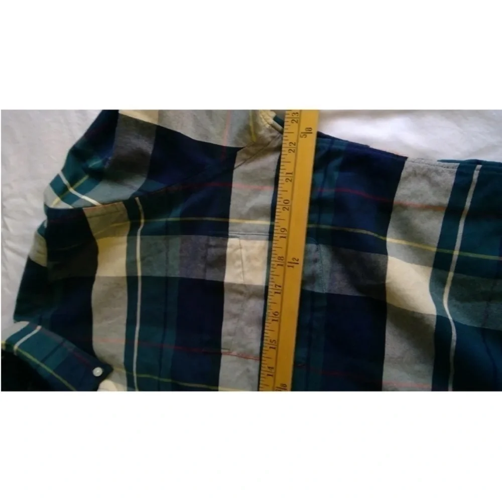 J CREW OXFORD LONG SLEEVE BUTTON DOWN SLIM FIT PLAID SHIRT SIZE XL